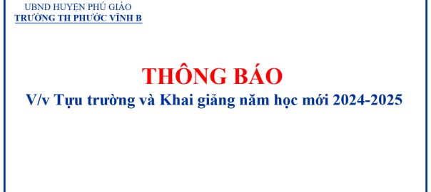 TB TỰU TRƯỜNG VÀ KHAI GIẢNG