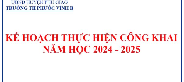 KH thực hiện công khai năm học 2024-2025